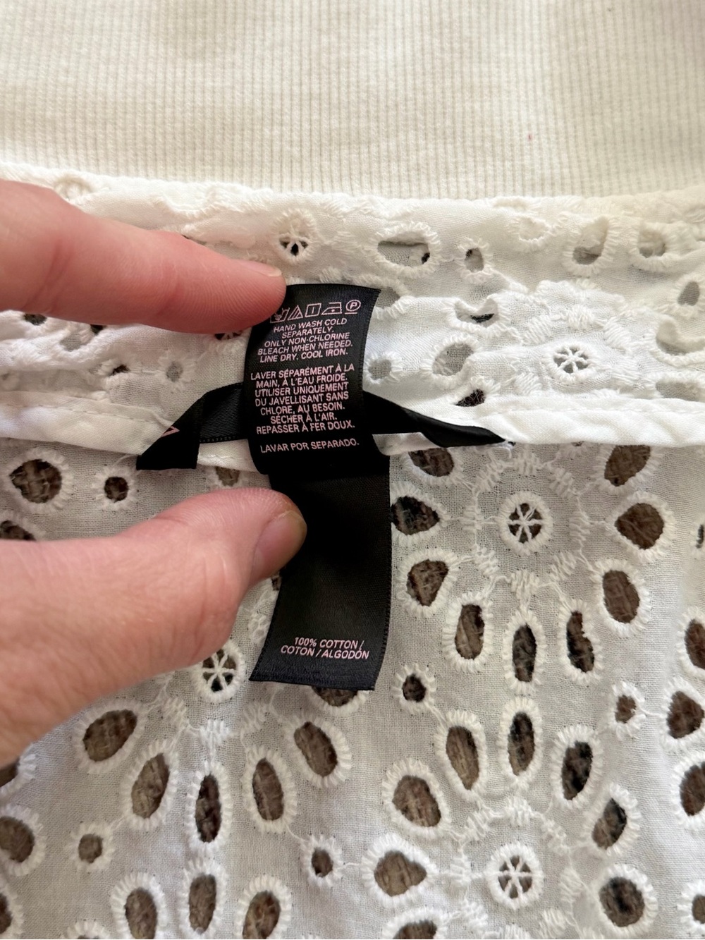 Victoria’s Secret White Eyelet Bomber Jacket Large Cottagecore Boho Floral - Picture 12 of 16